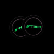 Brand New 2PCS TRD Glows In The Dark Green Real Carbon Fiber Car Cup Holder Pad  - £12.01 GBP
