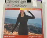 Climate Right Cuddl Duds Women&#39;s Plush Warmth Long Sleeve Crew Black Siz... - £6.95 GBP