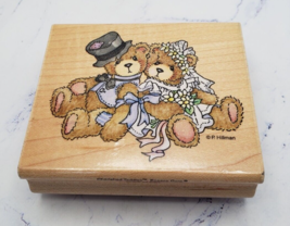 Cherished Teddies Robbie and Rachel&#39;s Wedding Stampendous Wood Mounted S... - £7.63 GBP