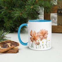 New Coffee Tea Mug Watercolor Floral Color Inside 11oz Dishwasher Safe C... - £10.67 GBP