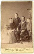 Circa 1890&#39;S Cabinet Card Beautiful Family Of Five Posing Wolfe Dayton, Oh - £7.44 GBP