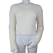 FRAME Crop Sweater Womens S Off White Alpaca Wool Crew Neck Long Sleeve ... - $122.40