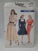 1980's VTG Vogue Easy 7123 ~ 3 Misses' Front Buttoned Dresses 8-10-12 UC - $11.83
