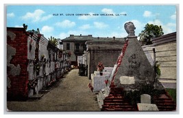 Vecchio Cimitero st Louis Nuovo Orleans Louisiana La Unp Lino Cartolina Z1 - £2.64 GBP