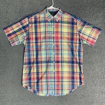 Ralph Lauren Shirt Adult Large Classic Fit Rainbow Plaid Preppy Button U... - $42.73