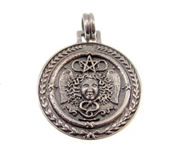 Handcrafted Solid 925 Sterling Silver Medusa Pentacle Star Pendant, Peter Stone - £43.70 GBP