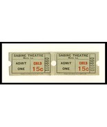 2 Sabine Movie Theatre Tickets, Many, Louisiana/LA, Child Admission, 195... - $54.12 MXN