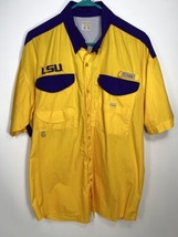 Columbia PFG Men&#39;s Purple &amp; Yellow LSU Tigers Vented Shirt - Size M - £30.03 GBP