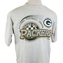 Vintage Green Bay Packers NFL T-Shirt XL Gray Crew Single Stitch 90&#39;s Trench USA - £13.36 GBP