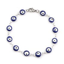 New Hot 304 Stainless Steel Bracelets Silver Color Deep Blue  Enamel  For Gift 2 - £9.67 GBP