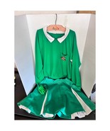 Vintage Green Cheerleading Uniform Set Teddy Bear Patch No Size - €42,09 EUR