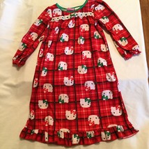 Hello Kitty gown Size 4T long sleeve plaid warm red green girls - $13.99