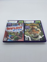 Pair of 2 XBOX 360 KINECT Games Wipeout Kinectimales Rated E Tested Complete - $8.59