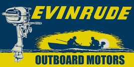 Evinrude Outboard Motors Metal Sign 24&quot; x 12&quot; - £39.92 GBP