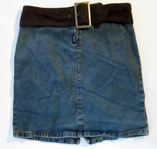 Girl&#39;s JORDACHE Blue Jean Demin Skirt Sz 12 Sewn on Belt Children&#39;s Clot... - £15.68 GBP