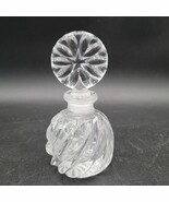 Vintage Glass Swirl Style Perfume Bottle w/Floral Stopper Made in Taiwan... - $226.41 MXN