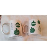 Starbucks 2016 Green Ornament Christmas Mugs (Set of 2) 12 oz - $313.19 MXN