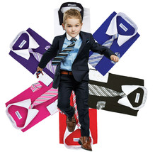 Berlioni Italy Boys Two Toned Kids Toddlers Dress Shirt With Tie &amp; Hanky Set - £18.13 GBP