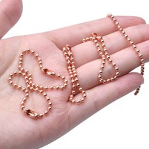 10 Ball Key Chains Rose Gold Keychain Making DIY 2.4mm 4.72&quot; Bead Chains... - £3.37 GBP