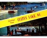 Dual View Banner Greetings Cultus Lake BC Canada UNP Chrome Postcard P28 - £3.91 GBP