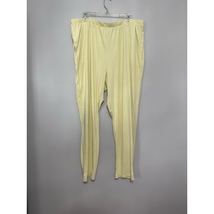 Open Edit Pants Women&#39;s 2X Plus Yellow High Rise Pull On Pockets Knit New - $25.86