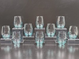 (10) Libbey Tempo Aqua Flat Juice Glasses Set Vintage Mid Century Bar Ware Lot - $59.27