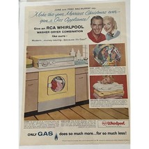 Vtg 1960s RCA Whirlpool Washer Dryer Combo Print Ad Yellow Retro Laundry Room - £9.09 GBP