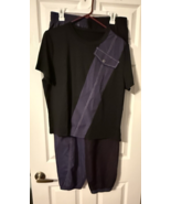 2 Piece Black with Dark Blue Color Block Women&#39;s Set Size XL - $39.34 CAD