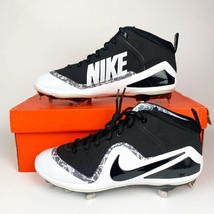 Nike Force Zoom Trout 4 Mid Metal Baseball Cleats Black/White 917837-001 Mens - £47.41 GBP