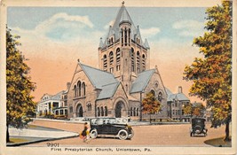 Uniontown Pa ~ Primo Presbiteriano Chiesa Cartolina 1920 Psmk - £6.55 GBP