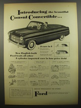 1954 Ford Consul Convertible Car Ad - Introducing the beautiful Consul  - £14.76 GBP