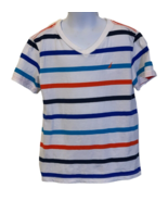 Nautica Youth T Shirt Size XL (7X) Colorful Striped Short Sleeve - $14.69