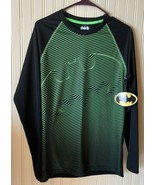 Batman 3-D Logo Long Sleeve Shirt DC Comics Black Green Men&#39;s Size Small - $13.56
