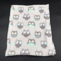 Garanimals Owl Baby Blanket Walmart Single Layer Gray Aqua - £28.10 GBP
