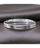 Indian Style Real Sterling Pure Silver Men&#39;s Bangle Bracelet - 6.4 CM - £68.09 GBP