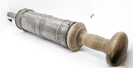 Tin Metal Vintage Late 1800’s With Wooden Plunger Sausage Stuffer - $24.75