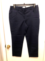NWT Charter Club SZ 16 Petite Classic Fit Cropped Pants Navy Blue Inseam 25&quot; - £7.90 GBP