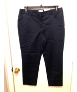 NWT Charter Club SZ 16 Petite Classic Fit Cropped Pants Navy Blue Inseam... - £7.77 GBP