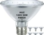 6 Pack H&amp;Z Par30 Short Neck 50W 120V, 3000K Flood Light with E26 Medium ... - $22.99
