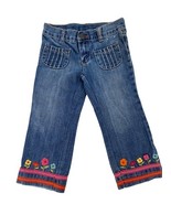 Gymboree Jeans Little Girls Toddler Size 2T Floral Embroidered Hem Vinta... - $629.10 MXN