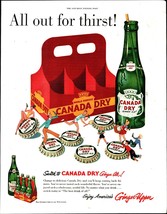 1952 Canada Dry ginger ale carton bottle sports vintage art Print Ad  ad d3 - $22.24