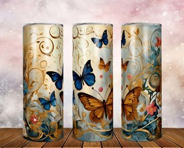 Skinny Tumbler with Straw, 20oz/30oz, Butterfly, awd-301 - £28.80 GBP+