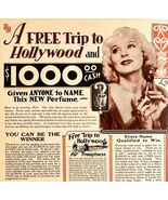 Win a Trip To Hollywood 1930 Advertisement Beautiful Movie Star Woman DW... - €34,36 EUR