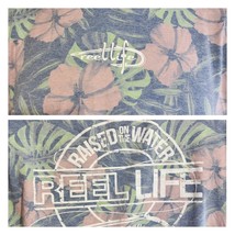 Reel Life Men&#39;s Ocean Washed Short Sleeve Soft Pre-Shrunk Tee all over print LG - £10.03 GBP