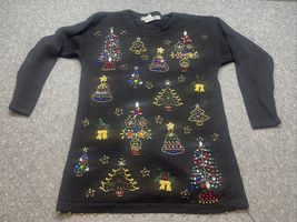 Victoria Jones Christmas Sweater Bells Trees Holiday Xmas Woman's Sz Sma... - $19.79
