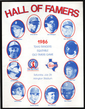 Texas Rangers Equitable Old Timers Game Program 7/26/1986-Arlington Stadium- ... - £15.22 GBP