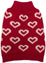 Fashion Pet All Over Hearts Dog Sweater Red Medium - £41.44 GBP