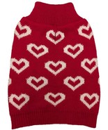 Fashion Pet All Over Hearts Dog Sweater Red Medium - £41.68 GBP