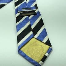 Donald j Trump signature collection tie Blue Black Necktie Striped Gold Pin 60” - £27.22 GBP