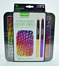 Crayola 10 Crayola Signature Pearlescent Cream Sticks Luxe Colors New - £14.71 GBP
